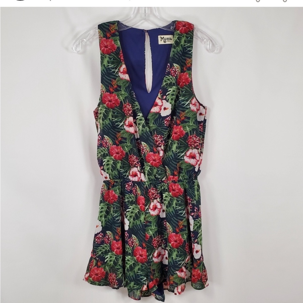 Show Me Your Mumu Riri Romper Ruffle Hem Floral S